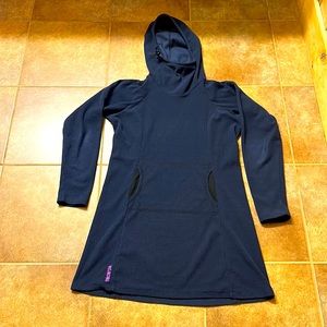 Melanzana Micro Grid Dress - Women’s Medium - Navy Blue